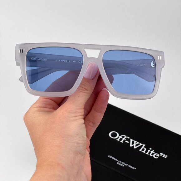 Off-White SPRINGFIELD Sunglasses – Grey Square Frame Blue | Model OERI133 0945 - Picture 2 of 9